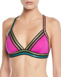 Threading Along Triangle Swim Top La Blanca at Neiman Marcus